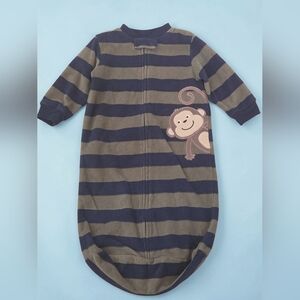 *1017 rugby stripe monkey fleece sleeper sack Boys OS